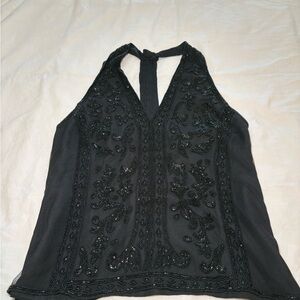 Polo by Ralph Lauren Black Beaded Top